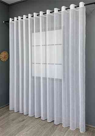 Тюль на люверсах VR-Textil 115т Лен однотонный Белый 400х270 см (47-021) Киев