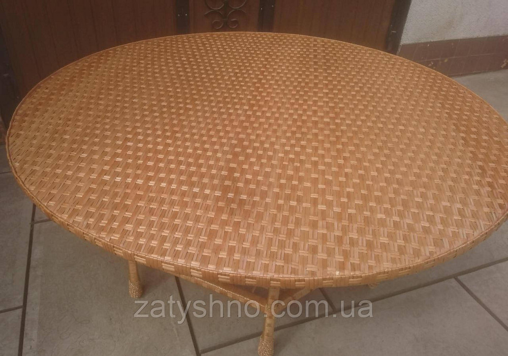 Великий плетений круглий стіл із лози Київ - фото 6