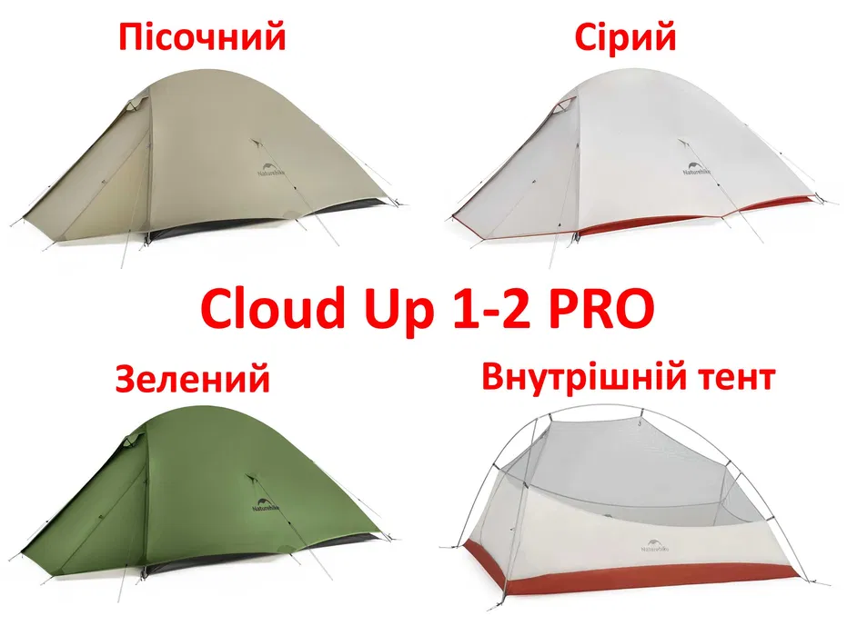 Палатка одноместная Naturehike Cloud Up 1 PRO CNK2350WS020 (1.57 кг) Зеленый Винница - изображение 8