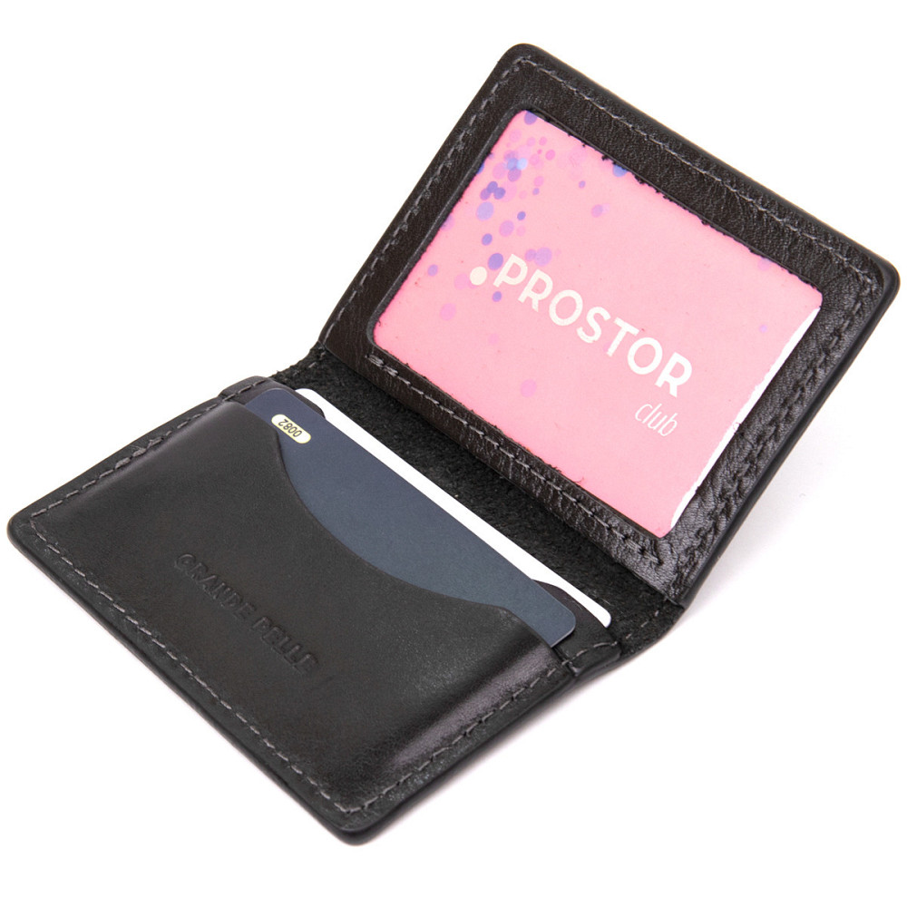 Кожаная обложка для автодокументов Черный (GRANDE PELLE) Киев - изображение 9