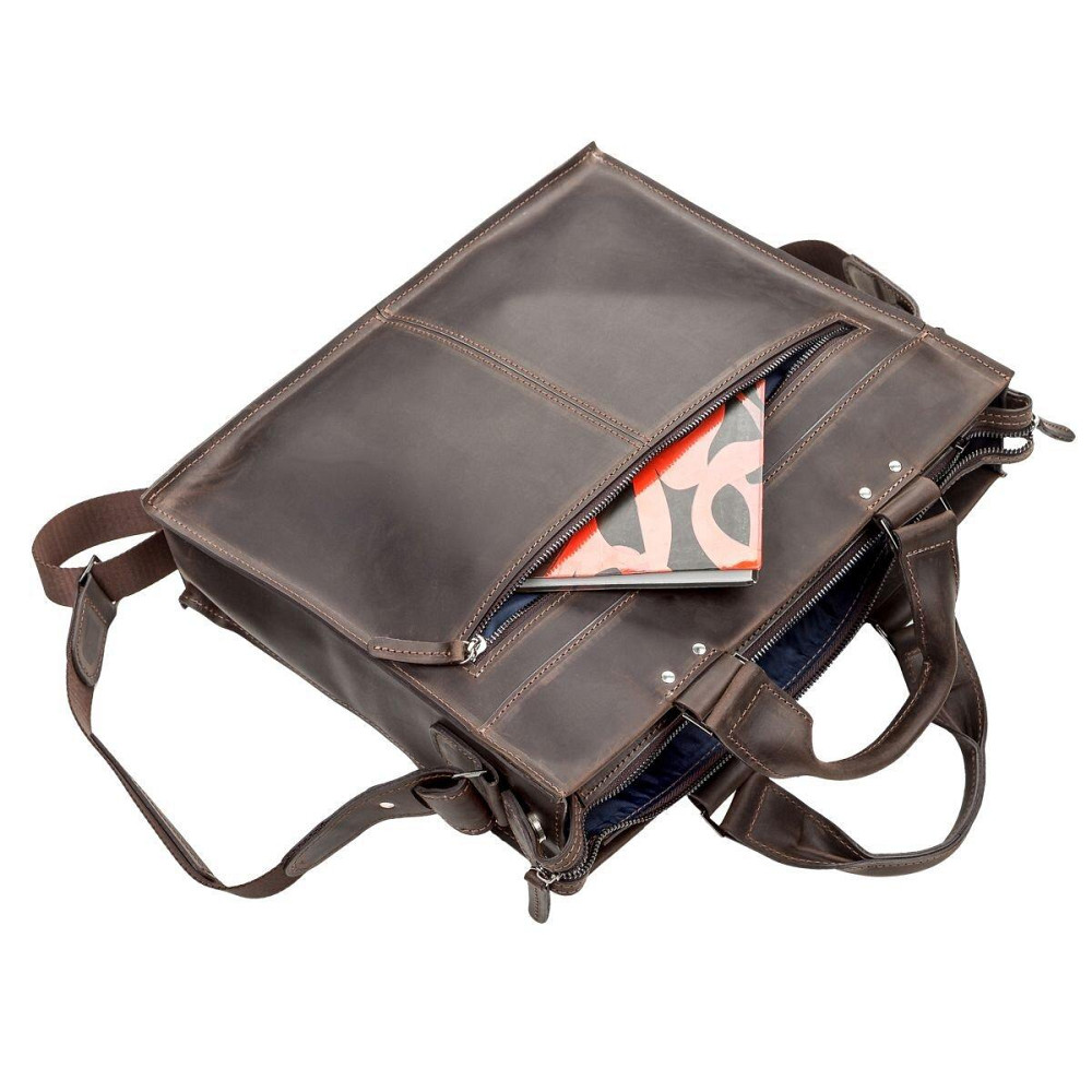 Сумка для ноутбука шкіряна Коричнева (SHVIGEL) Київ - фото 4