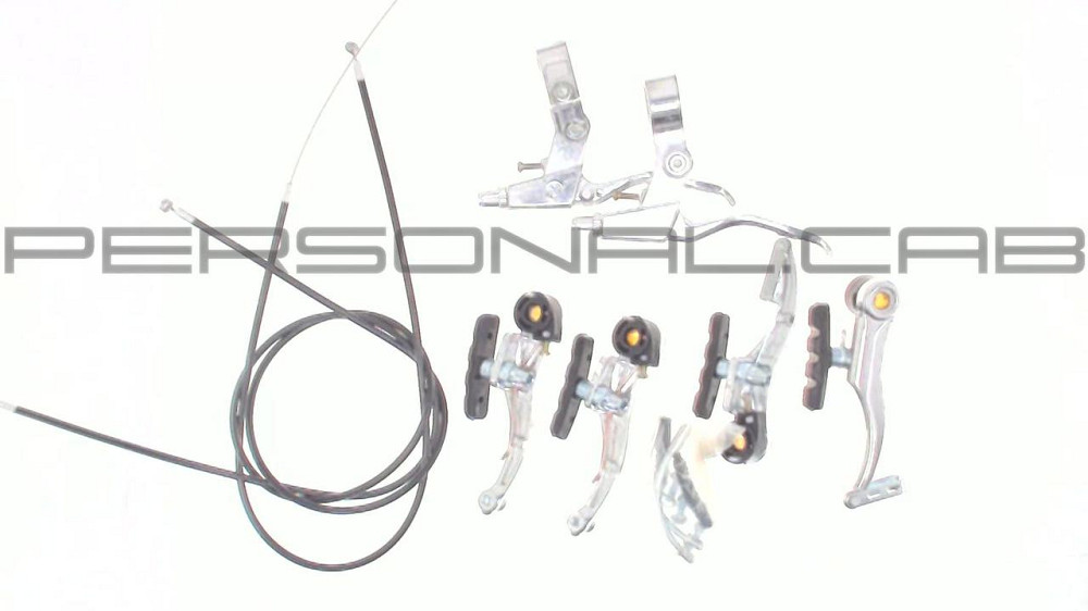 Тормоз велосипеда V-brake (хром) (+2 ручки, +2 троса L-1123/72 см) Мукачево - изображение 1