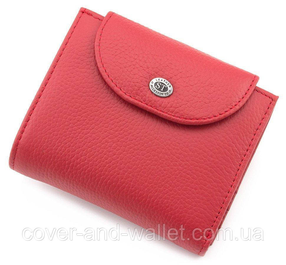 Небольшой женский кожаный портмоне красного цвета на много карточек ST 410 Киев - изображение 1