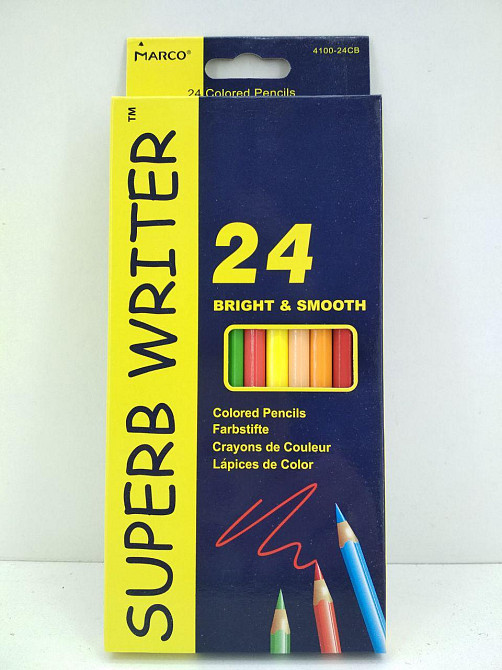 Набір кольорових олівців 24 кольори "SUPER WRITER" Marco 4100-24CB (1 пачка) Харків - фото 1