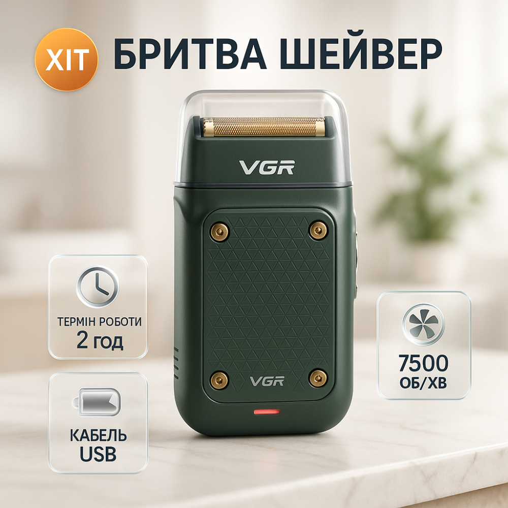 Электробритва беспроводная портативная, Хорошая бритва портативная, Электробритва-шейвер мужской ZG-93 Львов - изображение 20