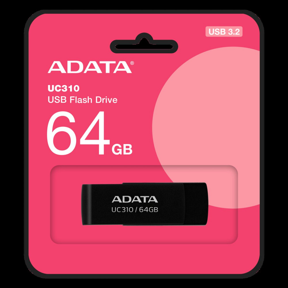 Flash A-DATA USB 3.2 UC310 64Gb Black Киев - изображение 4