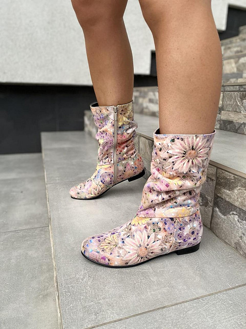 Nivelle Напівчоботи жіночі NIVELLE примула пудра шкіра натуральна висота 21 см обхват 32-34 см Коломыя - изображение 2