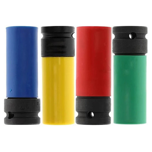 Набір ударних головок 4шт 17-22мм 1/2&quot; подовжені для литих дисків в кейсі Вінниця - фото 2