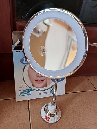 Складне косметичне дзеркало для макіяжу кругле 10X My Fold Away Mirror з LED (JG-788) Полтава - фото 1