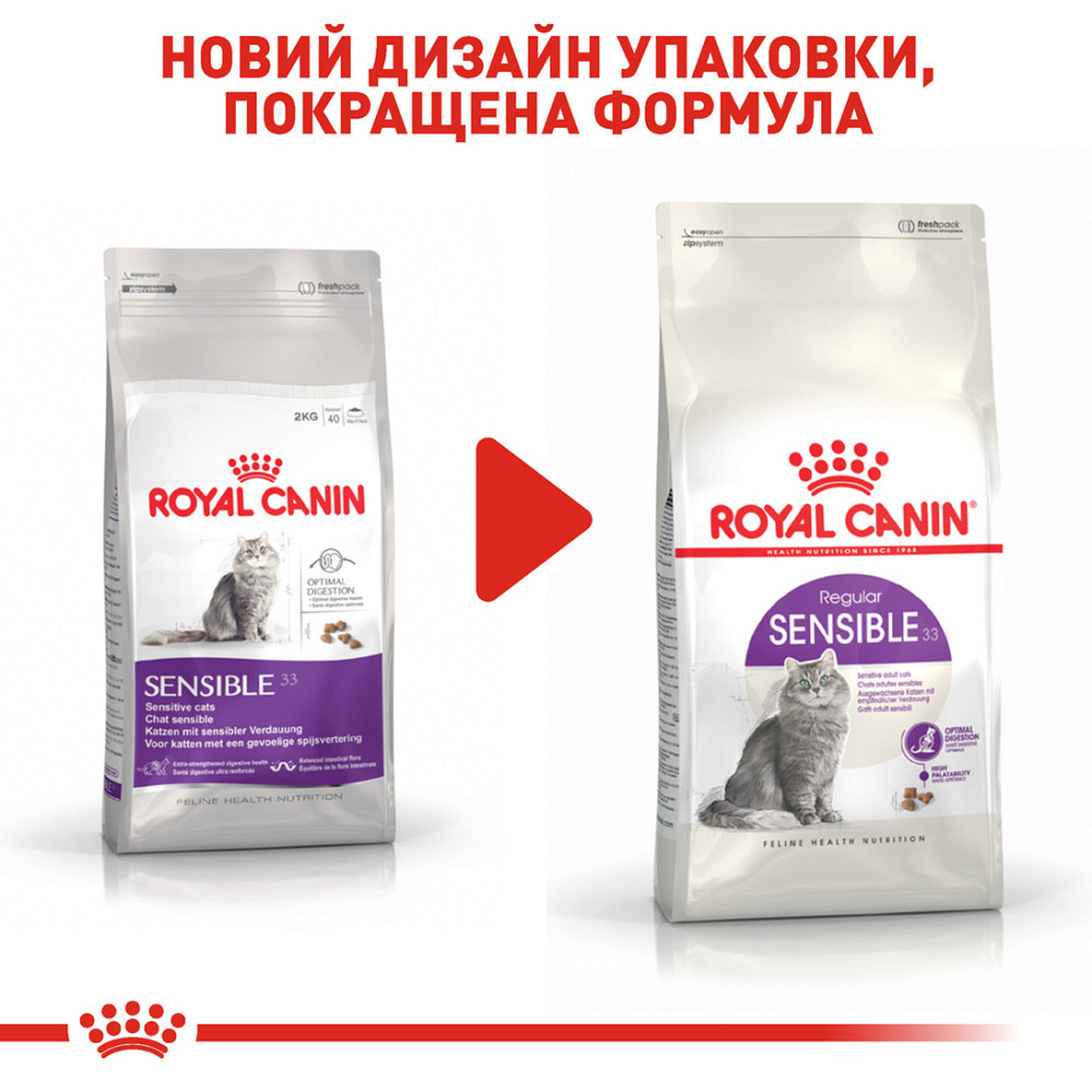 Корм для дорослих котів з чутливою травною системою ROYAL CANIN SENSIBLE 4.0 кг Київ - фото 7