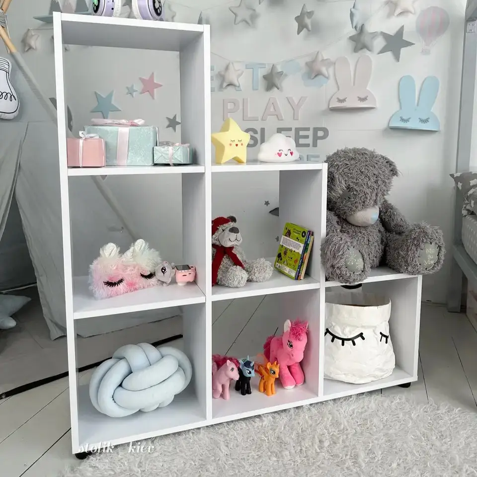 Дитячий стелаж Пірамідка полиця для книг та іграшок (Білий) Київ - фото 1