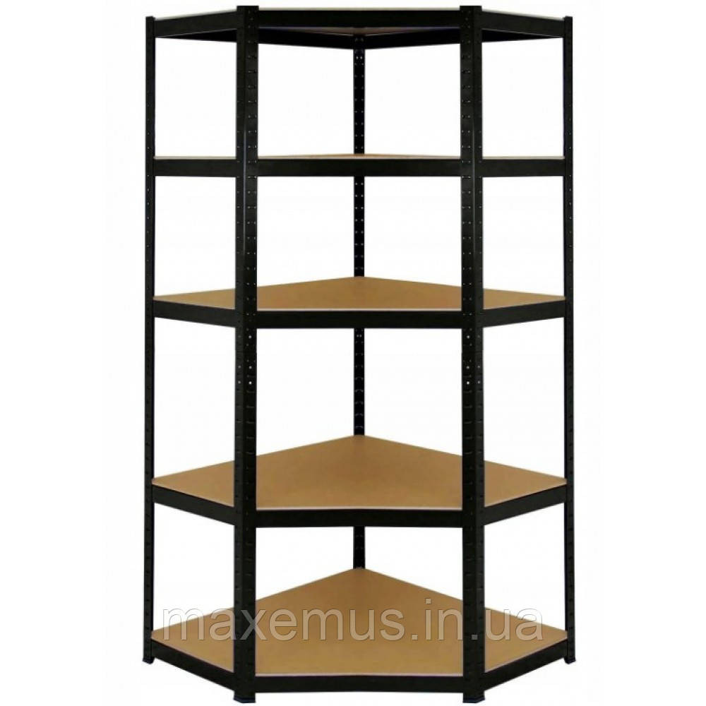 Стеллаж угловой металлический торговый Siker CGS40 полочные стеллажи для дома в гараж магазин и подвал черный Мостиська - фото 3