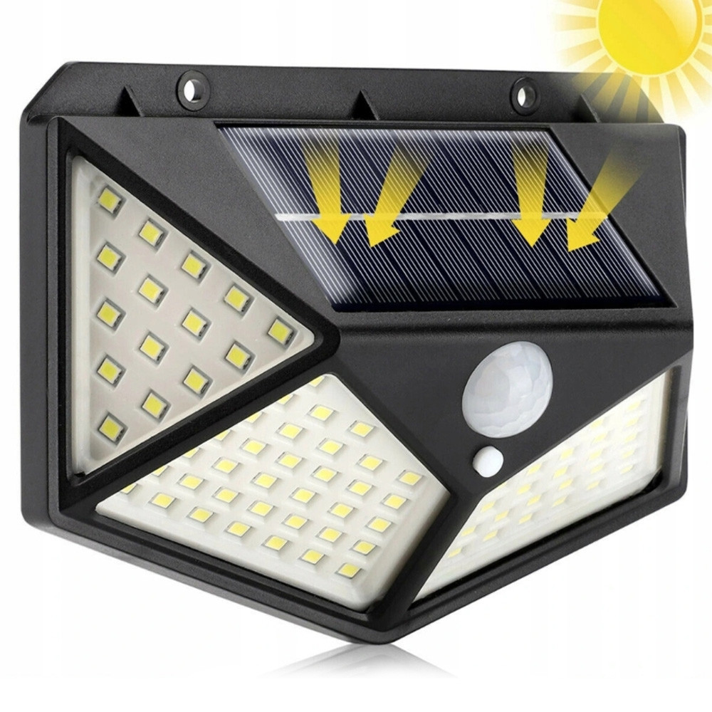 Вуличний ліхтар на сонячній батареї 100LED, BK-100 / Зовнішній LED світильник / Настінний світлодіодний ліхтар Київ - фото 1