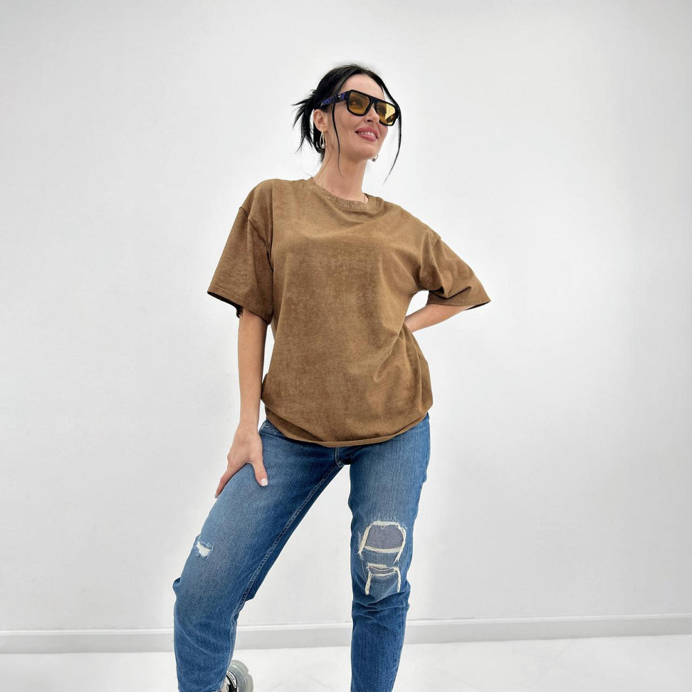 Базова футболка тай-дай "Simple" (Турція) оптом | Норма і батал Капучіно, 46-48 Київ - фото 2