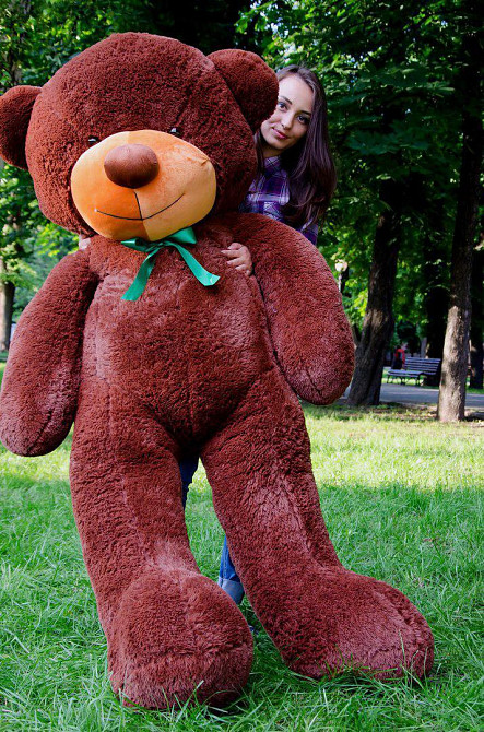 Плюшевий ведмедик М'яка іграшка Рафаель 200 см Шоколадний Тернопіль - фото 3