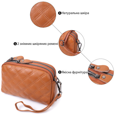 Сумка Vintage Жіноча з натуральної шкіри Руда (22809) Вінниця - фото 10