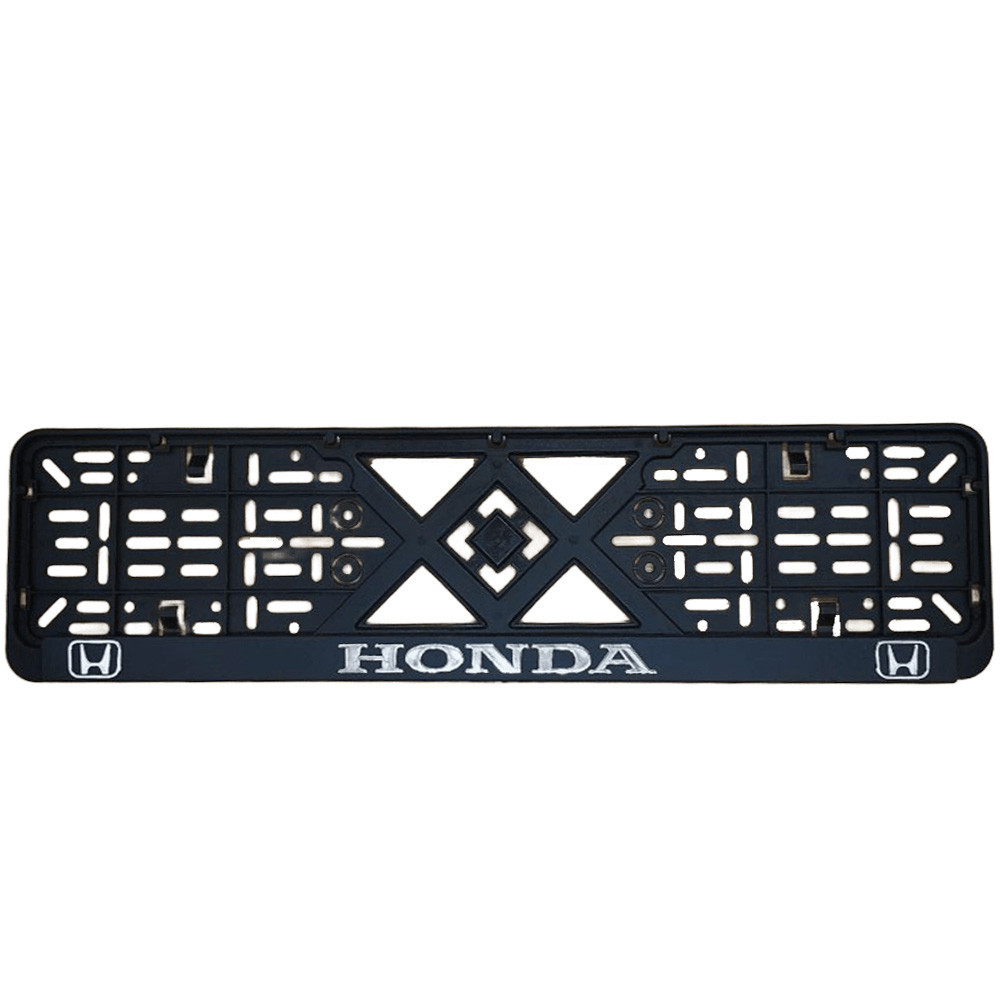 Рамка номерного знаку хром надпис Honda пластик чорна 1шт Київ - фото 1