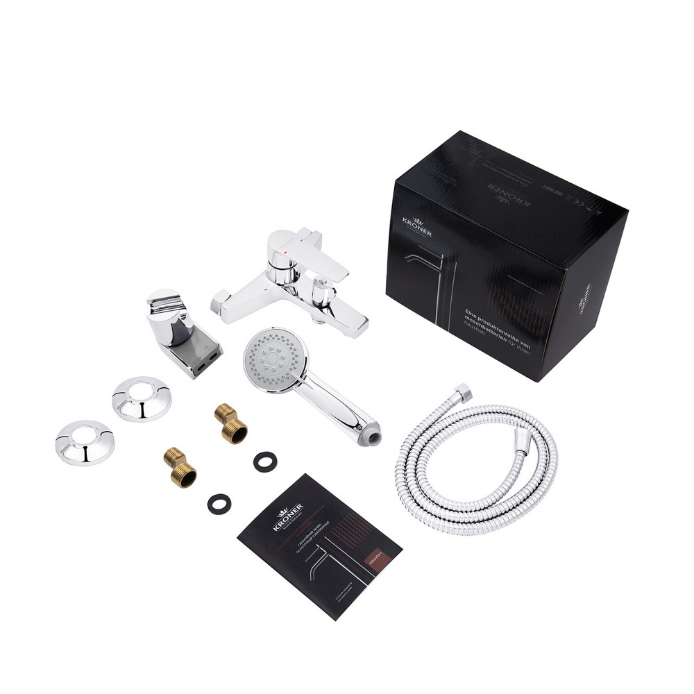 Змішувач для ванни Kroner KRP Eifel - C060 з душовим гарнітуром, хром Київ - фото 14