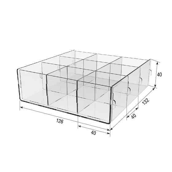 Коробка EKOSTAR 9 ячеек 126х132х40 Киев
