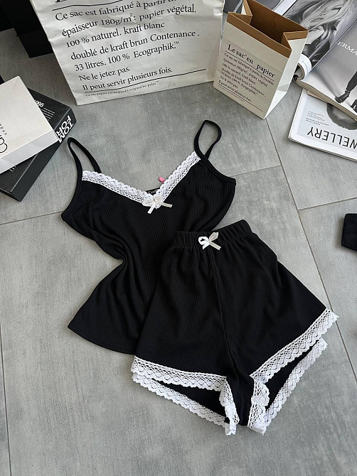 Женская повседневная домашняя пижама двойка турецкий рубчик Одесса - изображение 3