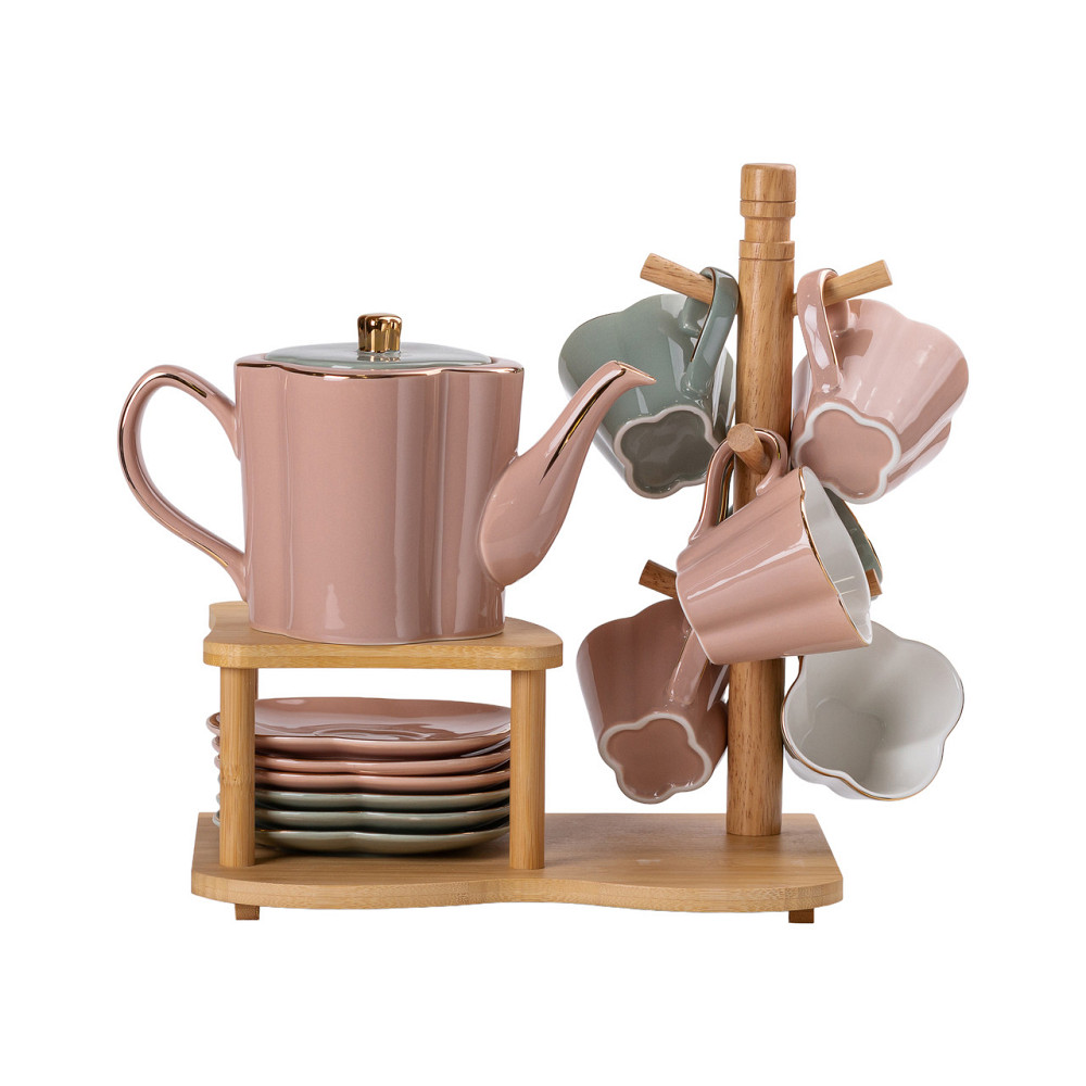 Yiwu Чайний сервіз на 6 персон з бамбуковою підставкою HP-15-25 Киев - изображение 1