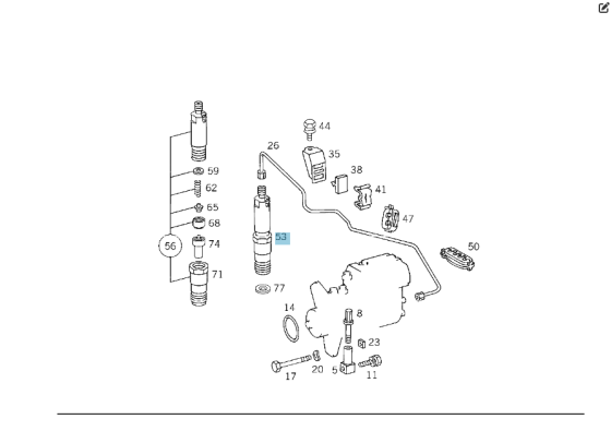 Mercedes-Benz  A0000101051 Паливна дизельна форсунка для двигуна OM604 2.2 Diesel Одеса