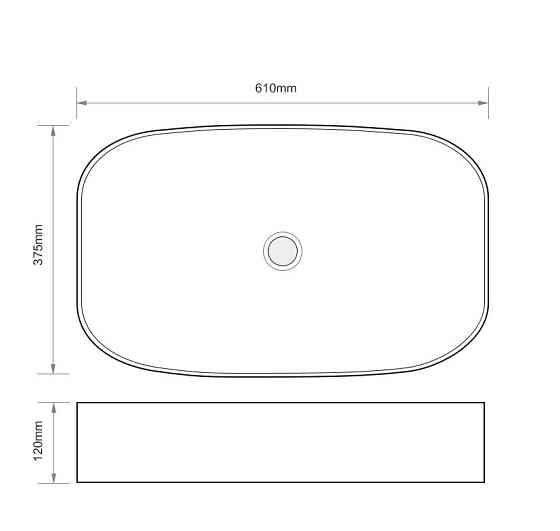 Раковина накладна Mixxus Premium BEVEL-0105 610х375х120mm   ( MP6524 ) 39468 Харьков