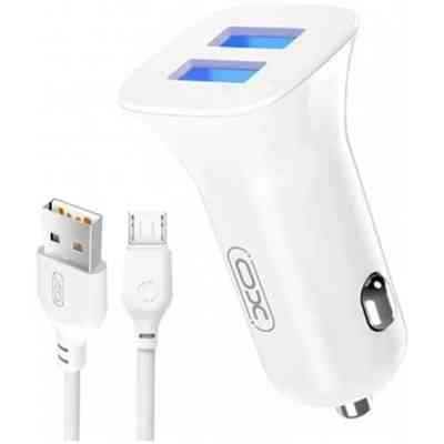Зарядний пристрій XO 2xUSB 2.4A + cable USB to Micro 5P white (TZ10-M-WH) Вінниця