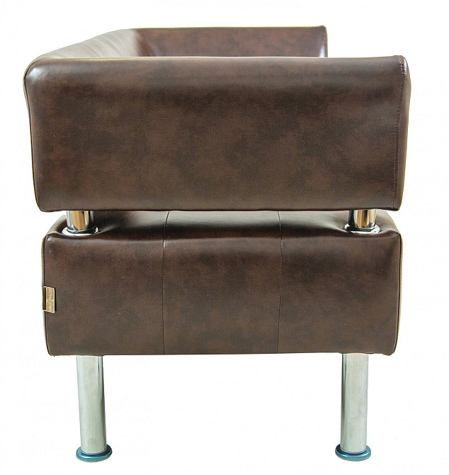 Диван Titan Office двійка зі спинкою та підлокітниками 1550х650х750 Коричневий Київ - фото 3