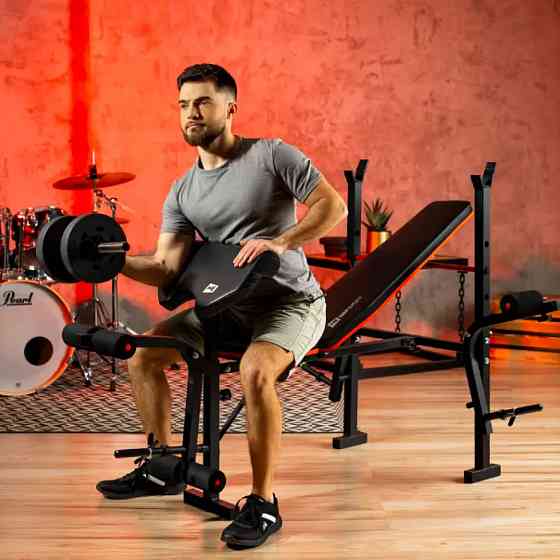 Лава універсальна для м'язів HS-1080 Тренувальна лава та стійки, Професійна лава для жиму штанги Київ