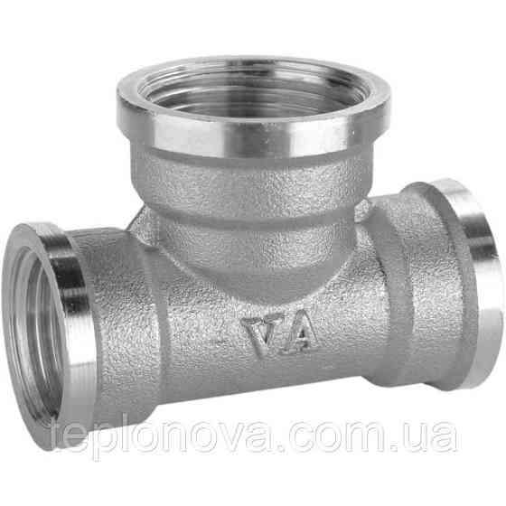 Трійник редукційний нікельований 1/2| ВР х 3/4| ВР х 1/2| ВР штампований А0217А(нк) VA Чернівці