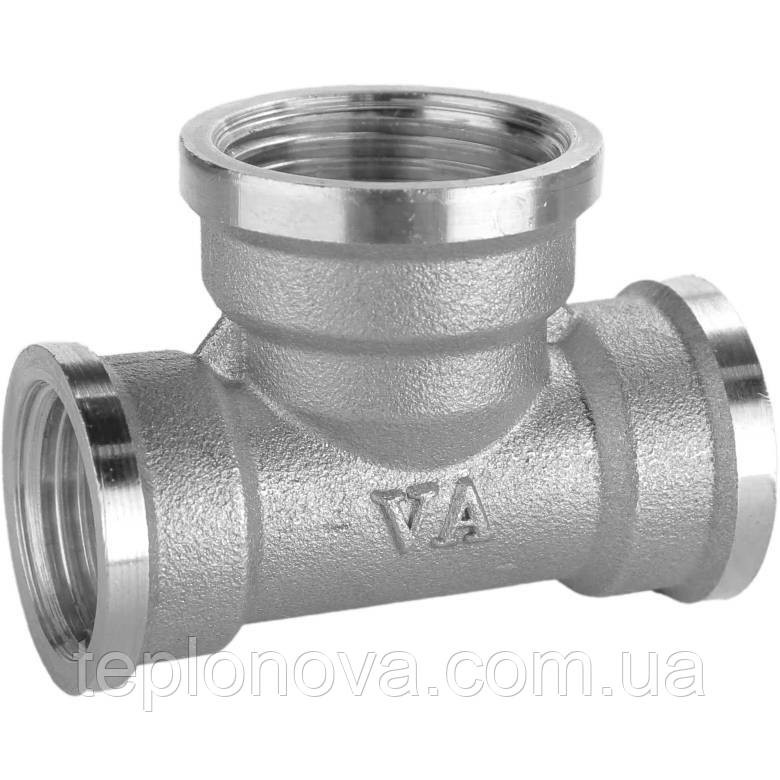 Трійник редукційний нікельований 1/2| ВР х 3/4| ВР х 1/2| ВР штампований А0217А(нк) VA Чернівці - фото 1