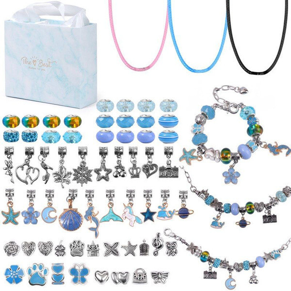 Детский набор для творчества для создания шарм браслетов и колье . из бусин в подарочной коробке 66 шт. Киев - изображение 1