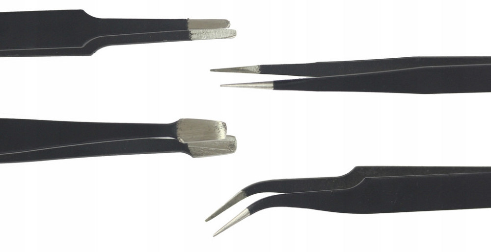 Набір прогумованих антистатичних пінцетів 9 шт у чохлі Mar-Pol (M66799) Нововолинськ - фото 5