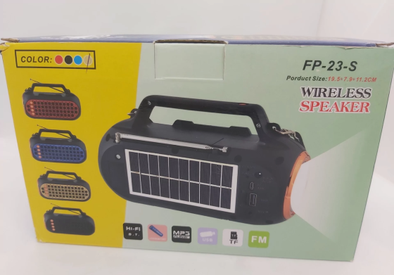 Мультимедійна колонка радіоприймач Fepe FP-23-S Bluetooth із сонячною панеллю та ліхтариком Київ