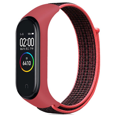 Ремешок для фитнес браслета BeCover Nylon Style для Xiaomi Mi Smart Band 5/6 Black-Red (705416) Винница - изображение 1
