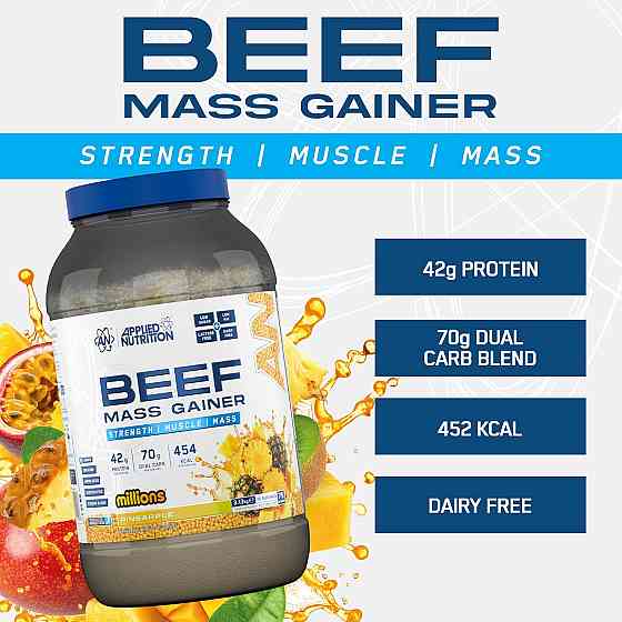 Гейнер Applied Nutrition Beef Mass Gainer 3130 г, PINEAPPLE MILLIONS Луцк