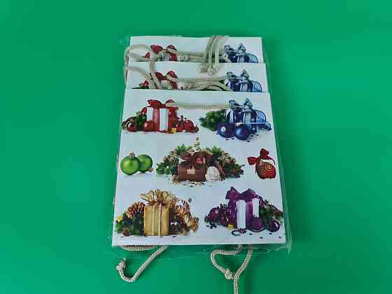 Новогодние, бумажные ,подарочные  пакеты с ручкой Чашка 16/16/8-018 (12 шт) Харьков