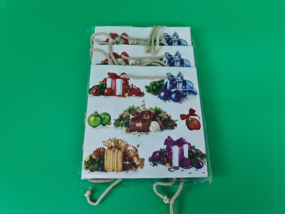 Новогодние, бумажные ,подарочные  пакеты с ручкой Чашка 16/16/8-018 (12 шт) Харьков - изображение 2