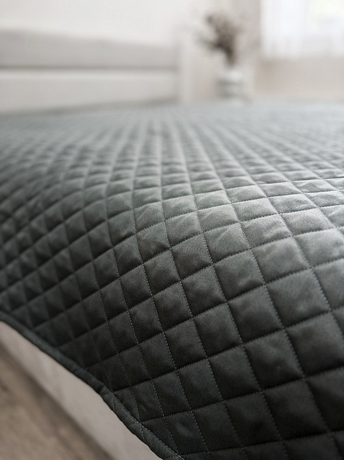 Ecotton Покривало Ecotton 200х220 см антиалергенне з полісатину сірого кольору Nid Grey Коломия - фото 2