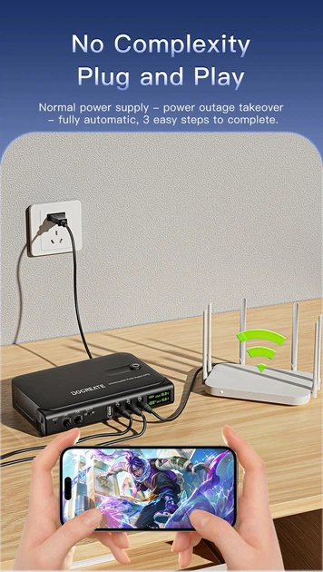 Повербанк для роутеров Doocreate DC1036L-36W (4x18650) 5V 9V 12V USB POE (15/24V) + LCD 12000мА Киев - изображение 9