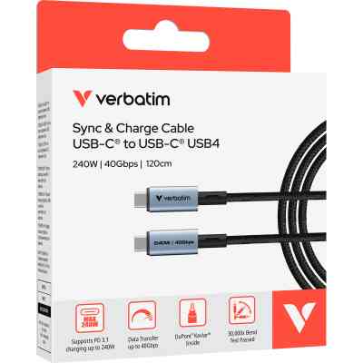 Дата кабель USB-C to USB-C 1.2m 240W black Verbatim (31847) Вінниця