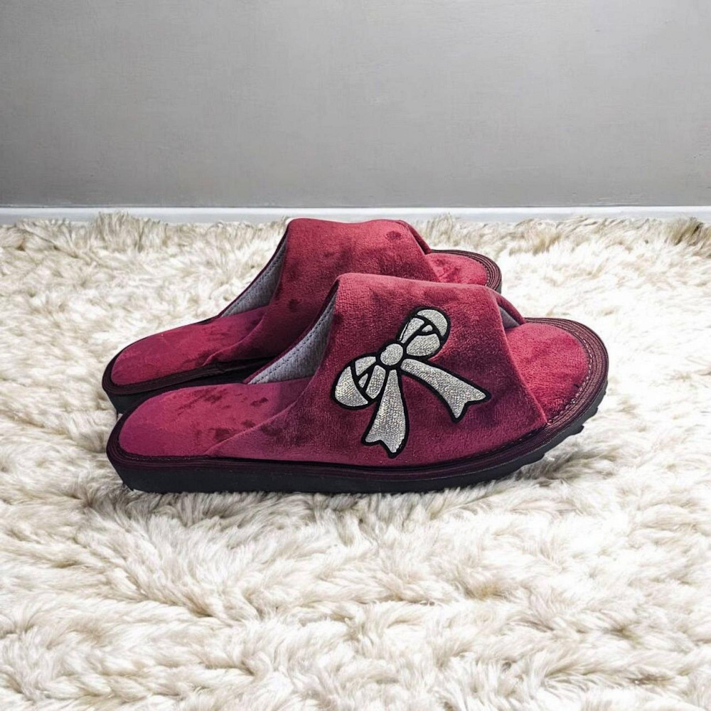 Капці жіночі домашні PaGo повсть щільний 38р червоні з блискучими вушками Одеса - фото 11