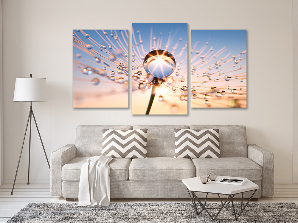 Модульна картина у вітальню/ спальню Каплі воді Art-667_3 70x130 см Київ - фото 2