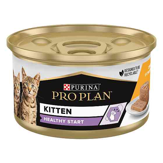 Вологий корм PRO PLAN Kitten Healthy Start для кошенят, мус, з куркою, 85 г Київ