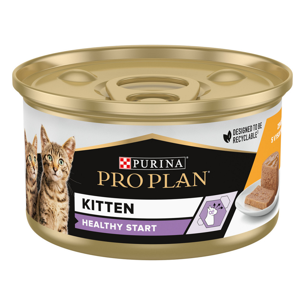 Вологий корм PRO PLAN Kitten Healthy Start для кошенят, мус, з куркою, 85 г Київ - фото 2