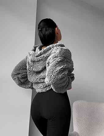 Стильный женский теплый костюм двойка Тедды,рубчик плотный с начесом Серый, 46/48 Одесса