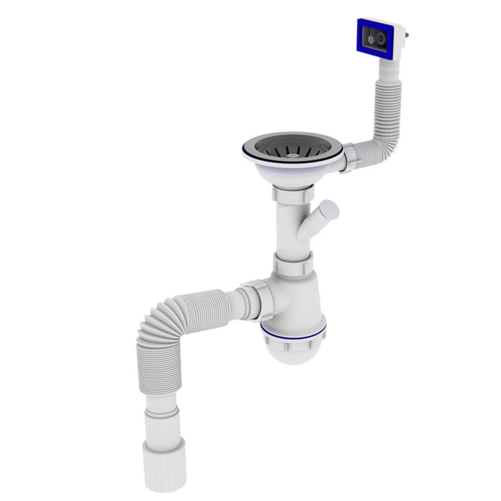 Сифон OPTIMUM 31/2| *40 для миття з отв.для прання.маш, з прямокут. переливом і гофр 40х40/50 OPTI 27343 Київ - фото 2