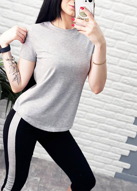 Спортивний костюм з бриджами "Dion" оптом | Норма Сірий, 42-44 Київ - фото 5