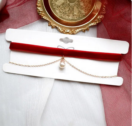 Чокер на шею красный бархатный Киев - изображение 1